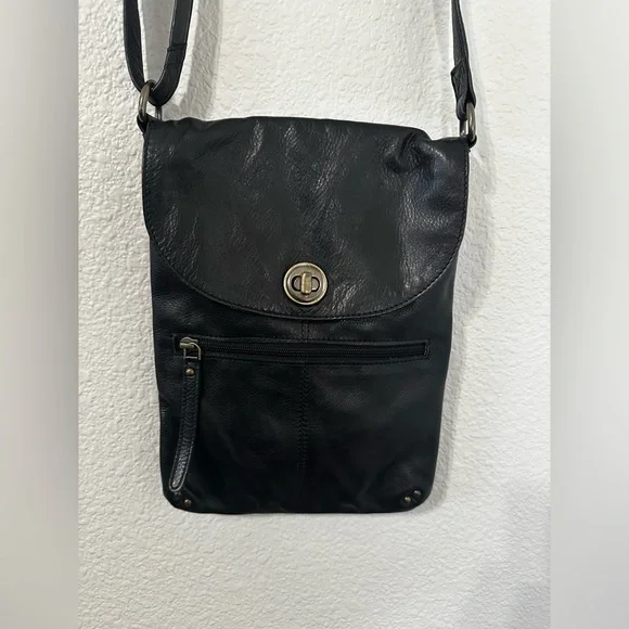 Black Leather Crossbody Bag - Picture 2 of 5